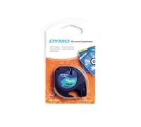 DYMO Cassette Ruban LetraTag Polyester 12 mm x 4 m Noir sur Vert