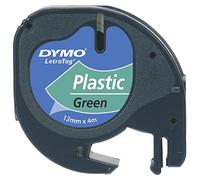 DYMO Cassette Ruban LetraTag Polyester 12 mm x 4 m Noir sur Vert