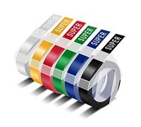 Dymo compatible avec ruban de gaufrage Dymo Omega 9 mm, étiquettes Dymo 3D en relief vert, noir, jaune, rouge, bleu, argent pour étiqueteuse DYMO Omega S0717930 Junior S0717900 Motex
