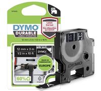 Dymo Ruban d'étiquetage D1 1978365 Vinyle 12 mm x 5,5 m Blanc sur noir