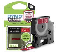 Dymo Étiquettes D1 résistantes 12 mm x 3 m – blanc sur fond rouge – pour LabelManager
