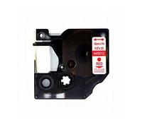 Dymo D1 45012 Ruban adhésif générique pour imprimante d'étiquettes - Texte rouge sur fond transparent - Largeur 12mm x 7 mètres - Remplace S0720520