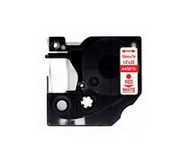 Dymo D1 45015 Ruban adhésif générique pour imprimante d'étiquettes - Texte rouge sur fond blanc - Largeur 12mm x 7 mètres - Remplace S0720550