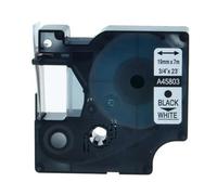 Dymo D1 45803 Ruban adhésif générique pour imprimante d'étiquettes - Texte noir sur fond blanc - Largeur 19mm x 7 mètres - Remplace S0720830