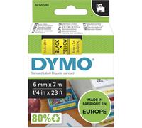 Dymo S0720790 Etiquette avec adhésive permanente 6 mm x 7 m Noir/Jaune