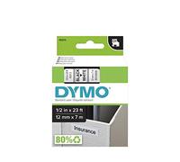 DYMO D1 Cassette de ruban Noir sur blanc 12mm x 7,0 m