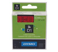 DYMO D1 Cassette de ruban noir sur rouge 12mm / 7 mètres