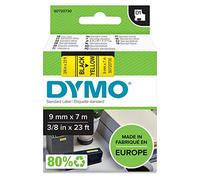 DYMO D1 Étiquette Standard, Noir sur Fond Jaune, 9 mm x 7 m | Recharge de Ruban d'Étiquetage, Rouleau Autocollant, Impression par Transfert Thermique, Marquage au Bureau ou à la Maison