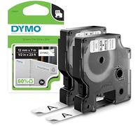 DYMO D1 étiquettes autocollantes authentiques | impression en noir sur fond blanc | 12 mm x 7 m | pour étiqueteuses LabelManager | 2 étiquettes