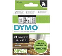 Dymo Ruban d'étiquetage D1 53713 - Noir sur blanc - 24 mm x 7 m pour étiqueteuses LabelManager
