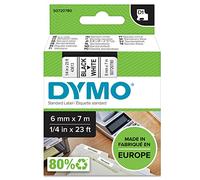 DYMO D1 étiquettes autocollantes authentiques | impression en noir sur fond blanc | 6 mm x 7 m | pour étiqueteuses LabelManager