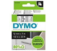 DYMO D1 étiquettes autocollantes authentiques | impression en noir sur fond clair | 12 mm x 7 m | pour étiqueteuses LabelManager