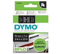 DYMO D1 étiquettes autocollantes authentiques | rouleau de 19 mm x 7 m | impression en blanc sur fond noir | autocollantes | pour étiqueteuses LabelManager
