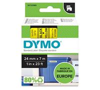 DYMO étiquettes autocollantes D1 authentiques 24 mm x 7 m noir sur jaune pour LabelManager