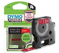 Dymo Étiquettes D1 résistantes 12 mm x 3 m – blanc sur fond rouge – pour LabelManager