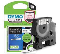 DYMO D1 Étiquettes résistantes | 12mm x 5,5m | impression en noir sur fond blanc | autocollantes étiquettes authentiques pour étiqueteuses LabelManager