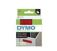 Dymo D1 Ruban 12 mm x 7 m Noir sur Rouge 45017