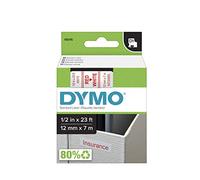 Dymo D1 Ruban 12 mm x 7 m Rouge sur Blanc 45015