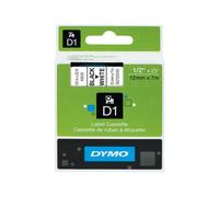 Dymo D1 - Ruban D'étiquettes Auto-Adhésives - Noir Sur Blanc - Rouleau (1,2 Cm X 7 M) 1 Rouleau(X) - Pour Labelmanager 160, 210d, 210d Kit, 210d Kit Case, 280, 360d, 420p, 420p Kit, 500ts, Pnp