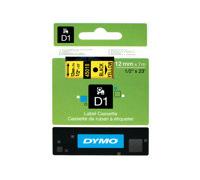 Dymo D1 - ruban d'étiquettes autocollantes - 12 mm x 7 m - noir sur fond jaune - pour imprimantes LabelManager
