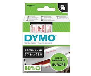 Dymo D1 S0720850 Etiquette d'écriture 3,5 m Rouge/Blanc