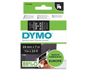 Dymo D1 S0721010 Etiquette d'écriture 7 m Blanc/Noir | Recharges d'étiquettes à utiliser au bureau ou à la maison, pour les imprimantes d'étiquettes LabelManager 500TS und 640CB