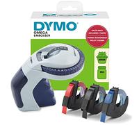 DYMO Étiqueteuse à gaufrer avec 3 rubans d'étiquettes | Kit de démarrage Omega | Petit design ergonomique avec molette à clic | Pour la maison, le bricolage et les travaux manuels (€, Å, Ä, Æ et Ö)