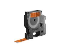 DYMO Étiquette d'identification Dymo - Largeur : 12,70 mm - Noir, Orange