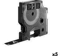 Dymo - Etiquette Dymo 45021 D1 12mmx7m noir/blanc | 1 pièce | 5 pièces