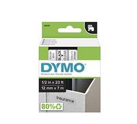 DYMO Étiquettes D1 DYMO authentiques pour LabelManager, Colorpop et LabelWriter Duo, idéales pour l'organisation, l'intérieur et l'extérieur, 12 mm, impression noire sur