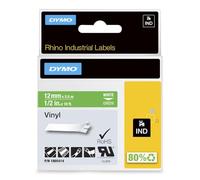 Dymo Ruban d'étiquetage Rhino 1805414 Vinyle 12 mm x 5,5 m Blanc sur vert
