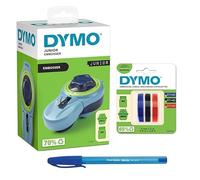 Dymo Junior Home - Étiqueteuse de gaufrage | Roue à 42 caractères | Pas besoin de piles requises Ruban de gaufrage autocollant (S0847750), 9 mm x 3 m, couleurs assorties et stylo PaperMate