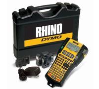 DYMO - Kit Rhino 5200 - Etiqueteuse électronique Ruban flexible Nylon Etui 6 piles AA adaptateur secteur 1 ruban polyester
