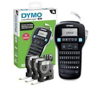 DYMO LabelManager 160 étiqueteuse portable facile à utiliser, touches intelligentes One-Touch, clavier QWERTY, grand écran, pour la maison et le bureau, comprend 3 cassettes d'étiquettes D1