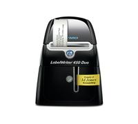 DYMO LabelWriter 450 DUO - Imprimante d'Étiquettes Thermique 600x300 DPI, LW & D1, Largeur max 6.2cm, USB, Compatible Windows/macOS, Noir/Argent
