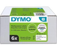 DYMO LabelWriter-Étiquettes universelles 57 x 32 mm blanc 6 rouleaux de 1.000 étiquettes