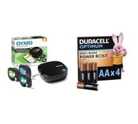 DYMO LetraTag 200B étiqueteuse Bluetooth Imprimante d'étiquettes compacte Se connecte à iOS et Android à l'aide de Technologie Bluetooth sans Fil + Duracell Optimum Lot de 4 AA