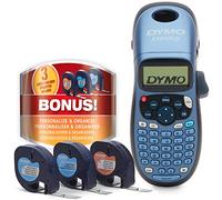DYMO LetraTag LT-100H Kit de Base avec étiqueteuse | Étiqueteuse portative | avec Ruban pour étiquettes plastifiées, Transparentes et en Papier | Idéal au Bureau et à la Maison | Exclusivité Amazon