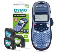 Dymo Étiqueteuse LetraTag LT-100H Kit, ruban pour étiquettes plastifiées et papier – Bleu Enfants