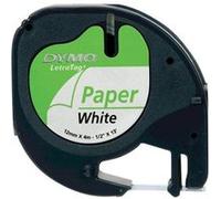 DYMO LetraTAG - Papier - blanc - Rouleau (1,2 cm x 4 m) 1 cassette(s) ruban - pour LetraTag LT-100H, LT-100T, QX50, XR G