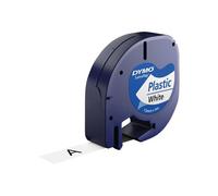 DYMO LetraTAG - Plastique - blanc - Rouleau (1,2 cm x 4 m) 1 cassette(s) ruban - pour LetraTag LT-100H, LT-100T