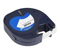 Dymo LetraTag S0721510 Ruban adhésif générique pour imprimante d'étiquettes - Texte noir sur fond blanc - Largeur 12 mm x 4 mètres (91200)