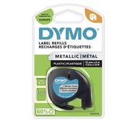 Dymo Ruban d'étiquetage S0721730 argent métallisé - police noire - 12 mm x 4 m