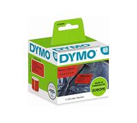 DYMO LW grandes étiquettes authentiques d'expédition/insignes de nom | Impression noire sur étiquette rouge | 54 mm x 101 mm | Auto-adhésif | Rouleau de 220 | pour LabelWriter
