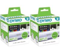 DYMO LW grandes étiquettes d'adresse autocollantes authentiques | 36 mm x 89 mm | impression en noir sur fond blanc | 2 rouleaux de 260 étiquettes (520 étiquettes) | pour les étiqueteuses LabelWriter