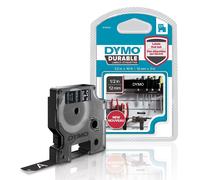 DYMO Original D1 Ruban d'étiquettes haute performance | blanc sur noir | 12 mm x 3 m | adhésif permanent en vinyle | pour étiqueteuse LabelManager