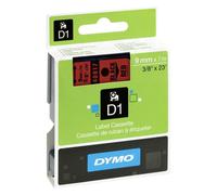 DYMO Original D1 ruban d'étiquettes | noir sur rouge | 9 mm x 7 m | ruban adhésif | pour étiqueteuse LabelManager