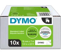 DYMO Original D1 ruban d'étiquettes PACK AVANTAGEUX| 12 mm x 7 m | noir sur blanc | ruban autocollant |polyster | pour étiqueteuse LabelManager | 10 cassettes de ruban D1