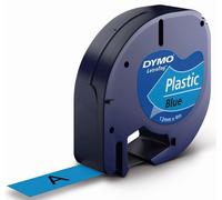 DYMO Original LetraTag bande d'étiquettes | noir sur bleu | 12 mm x 4 m | étiquettes plastiques autocollantes | pour étiqueteuse LetraTag