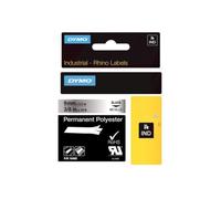 Dymo Ruban encreur Rhino 18485 – polyester 9 mm x 5,5 m – métallique, noir